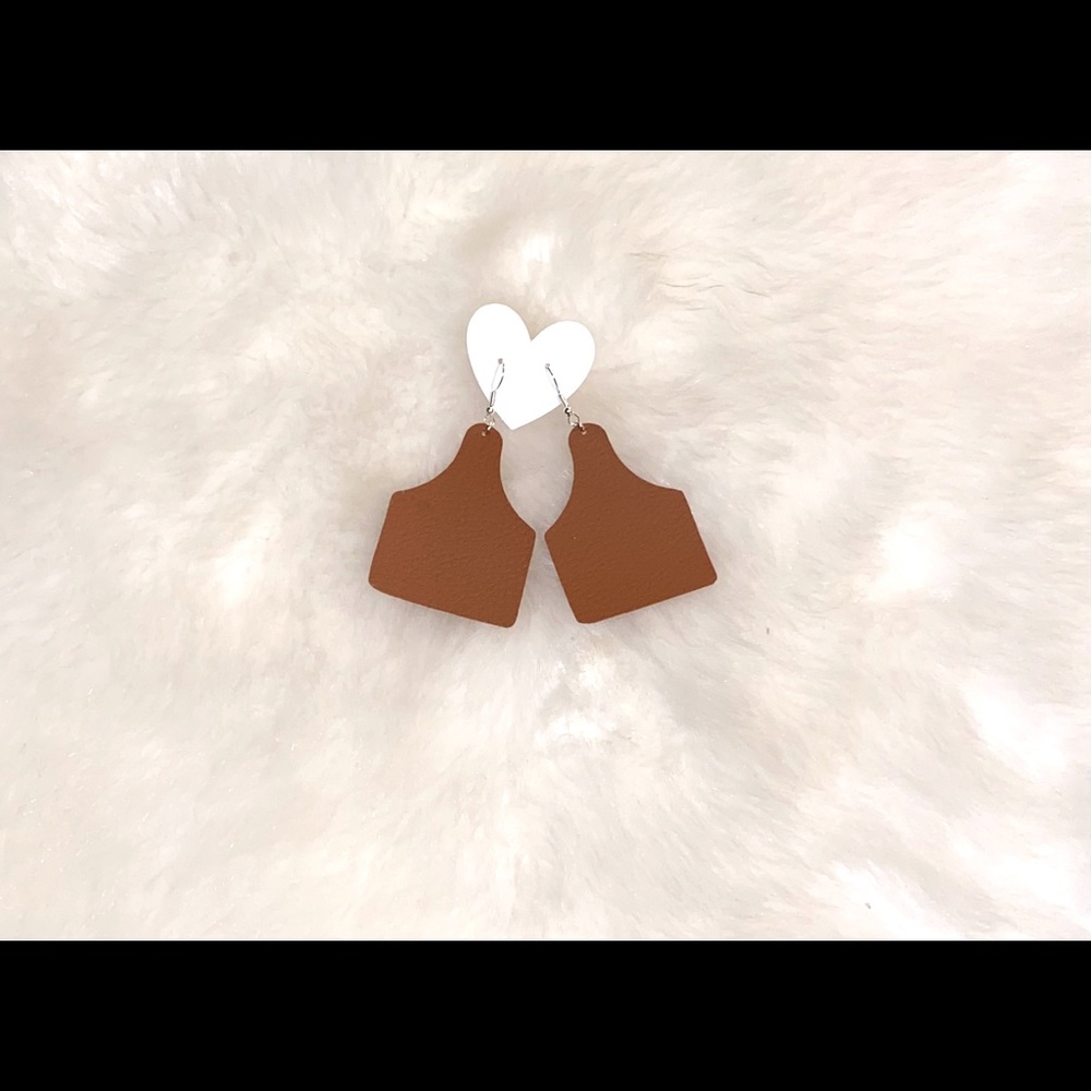 Faux leather earrings